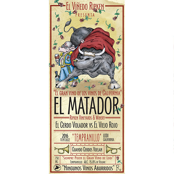 Ripken Wine label for El Matador Tempranillo