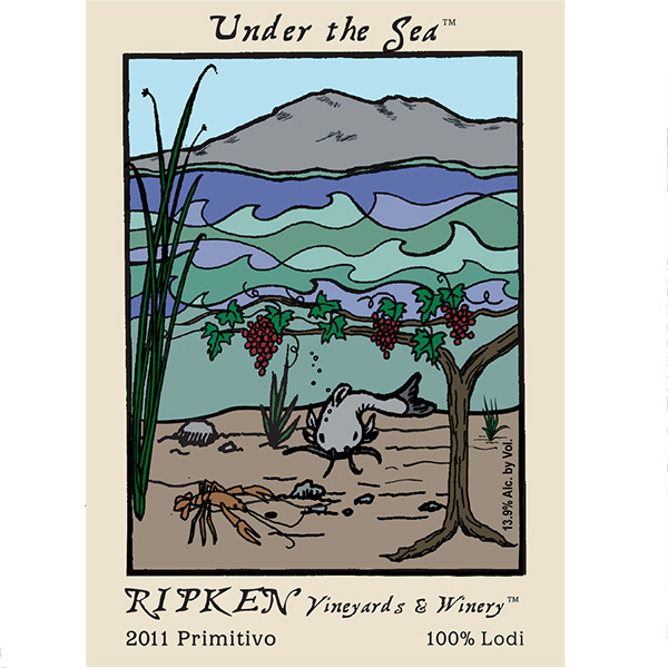 Ripken Wine label for Under The Sea 2011 Primitivo